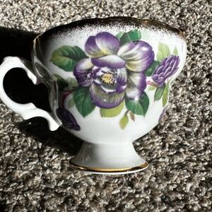 🌸 Vintage Rosina Bone China Pedestal Teacup | Made in England | Floral Gilt